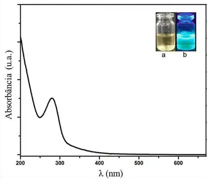 Figura 2.4. Espectro de absorção molecular de PQCs obtidos a partir de bioprecursores