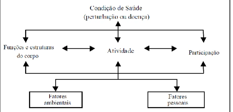 Figura 1 - Interações entre os componentes da CIF (OMS, 2003) 
