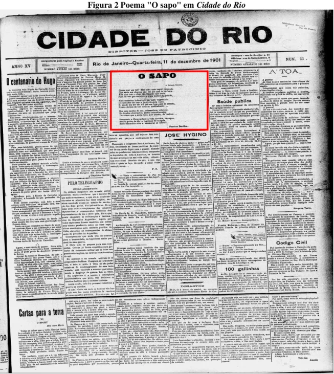 Figura 2 Poema &#34;O sapo&#34; em Cidade do Rio