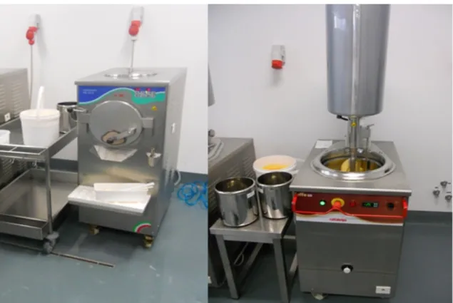 Figura 3 – Máquinas de abaixamento de temperatura. À esquerda centrifugadora de abaixamento de  temperatura