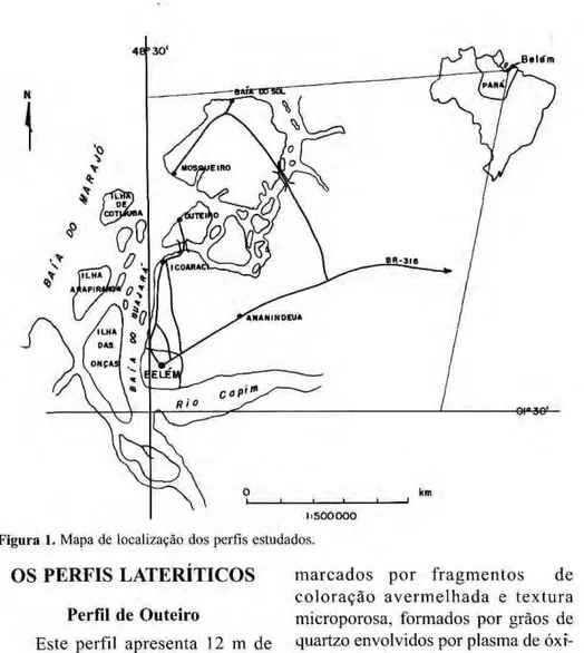 Figura 1. Mapa de localização dos perfis estudados. 