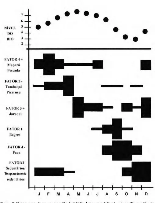 Figura   3 .  Cronograma de pesca na região do Médio Amazonas definida pela análise multivariada 