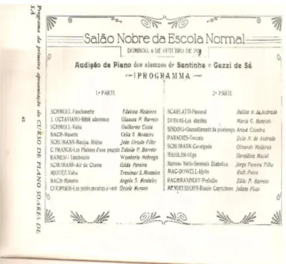 FIGURA 08 - Primeiro concerto Cultural (Pianista convidada: Guiomar Novais)  Fonte: Azevedo, 1977, p