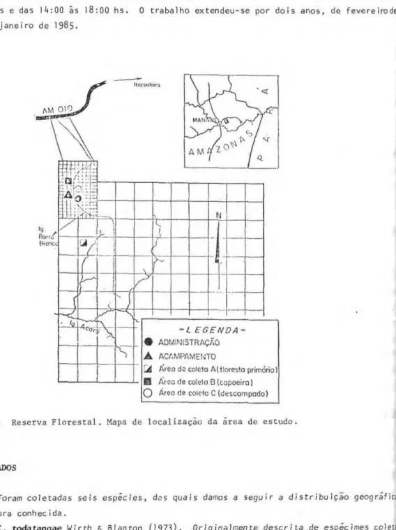 Fig. 1. Reserva Florestal. Mapa de localização da área de estudo 