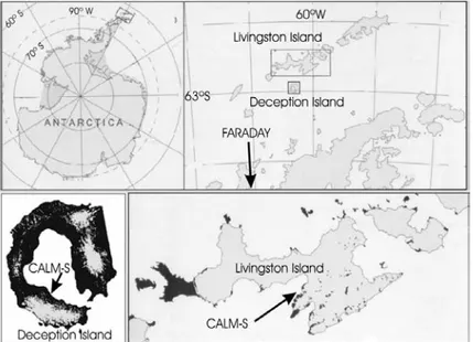 Figure 1. Location of the study area on Livingston and Deception Islands. 
