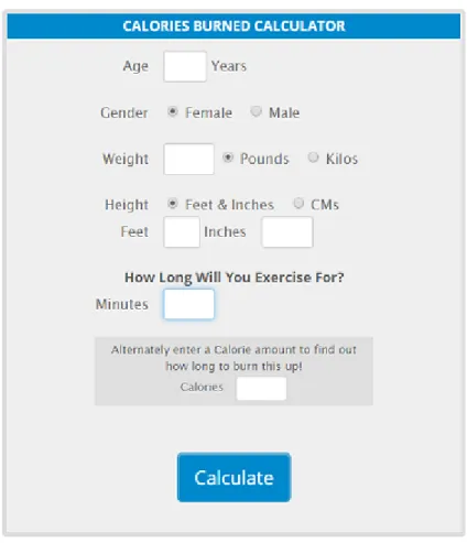 Figura 2.11: Calculadora Calories Burned - Activity