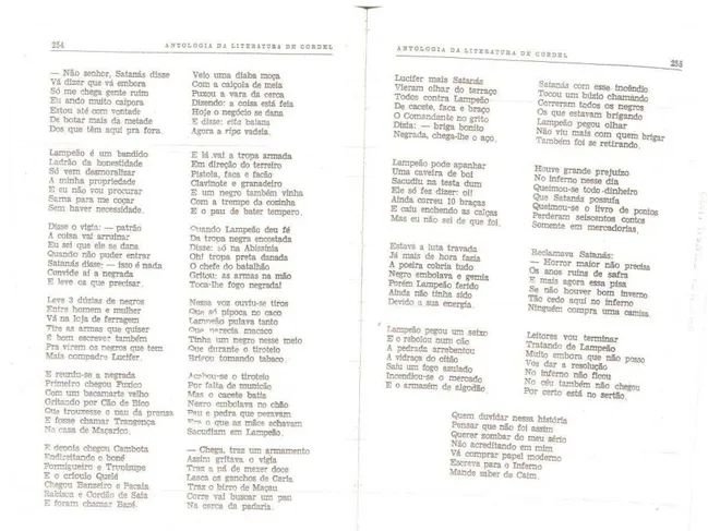 Figura 5: Páginas 254-255 do livro Antologia da Literatura de Cordel (1977), de Sebastião  Nunes Batista