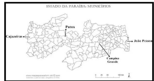 Figura 1  –  Mapa do Estado da Paraíba.