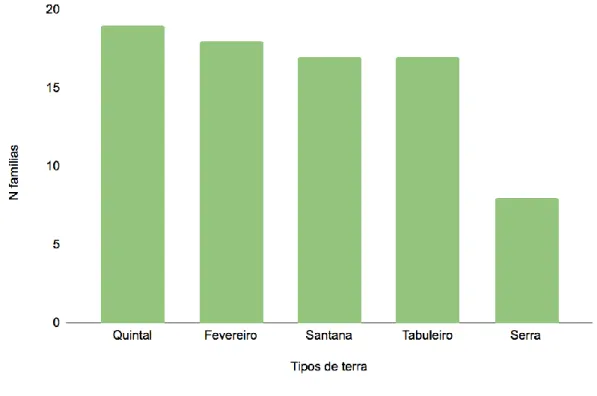 Gráfico 4: Categorias de terras sob posse das famílias (N = 19 entrevistas). 