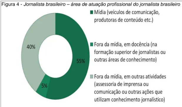 Figura 4 - Jornalista brasileiro – área de atuação profissional do jornalista brasileiro 