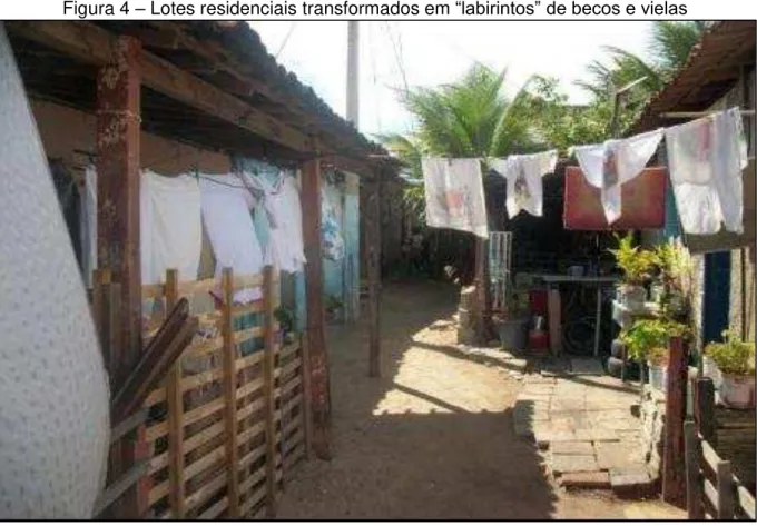 Figura 4  –  Lotes residenciais transformados em  “labirintos” de becos e vielas