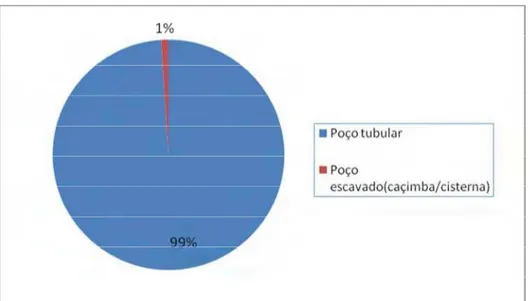 GRÁFICO 01 – TIPOS DE PONTOS D’ÁGUA CADASTRADOS NO MUNICÍPIO  FONTE: CPRM (2005) 