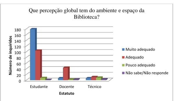 Gráfico 11 - Percepção global do ambiente da Biblioteca por estatuto 