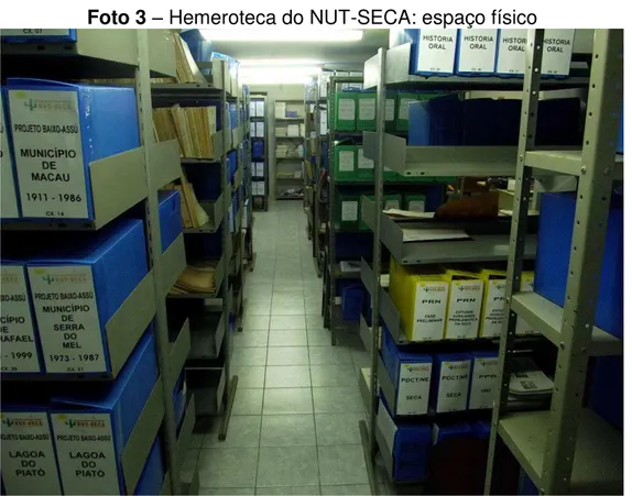 Foto 3  –  Hemeroteca do NUT-SECA: espaço físico 
