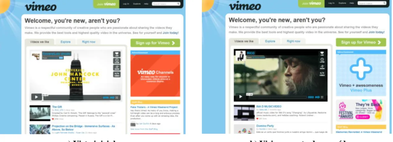 Figura 2.6: Interface do Vimeo