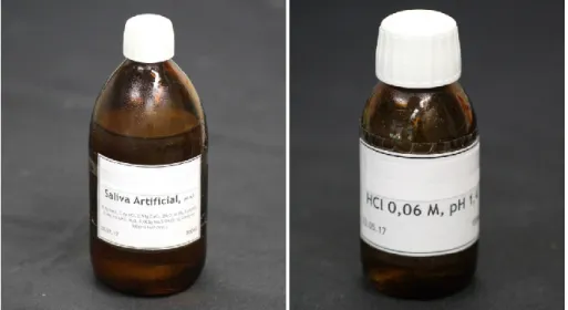 Figura 15 - Saliva artificial e ácido clorídrico 