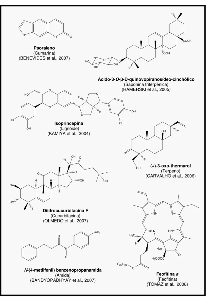 Figura 4 (cont.). Exemplos de substâncias isoladas de espécies pertecentes a família Rubiaceae