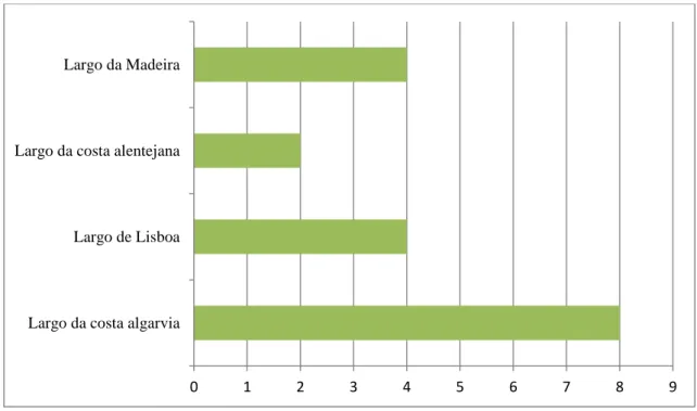 Fig. 3- Localização dos naufrágios provocados em 1916. 