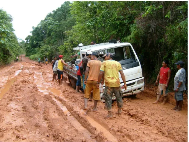 Figura 8 - Dificuldade de acesso e logística, Comunidade Indígena Balaio, município de São Miguel da  Cachoeira (AM) 