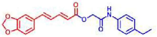 Figura 1. Estrutura química do 2-oxo-2-(4-etilamina)-piperinoato de etila (HE-03) 