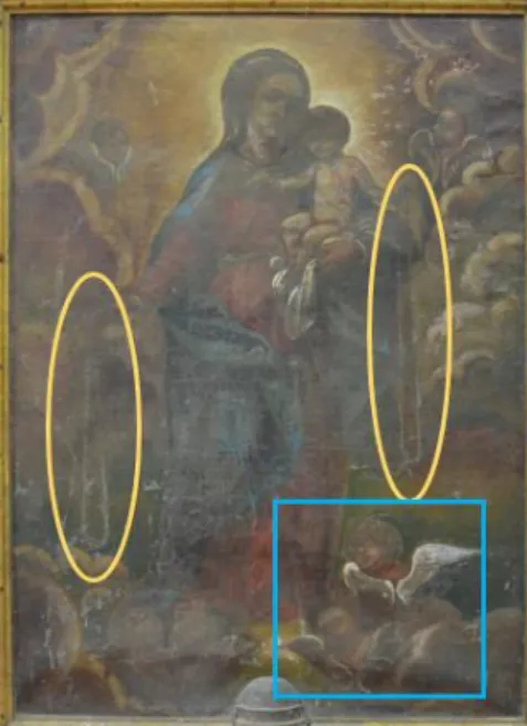 Figura 16 - Atributos de Nossa Senhora do Rosário e pormenores na sua composição 