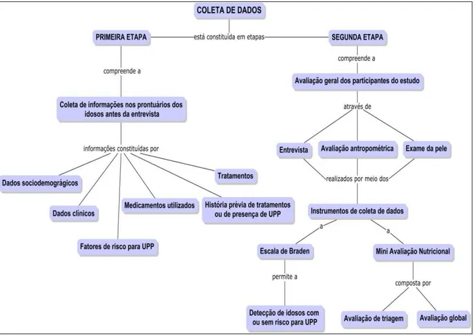 Figura 1  –  Mapa conceitual sobre as etapas da coleta dos dados - João Pessoa-PB,  2015