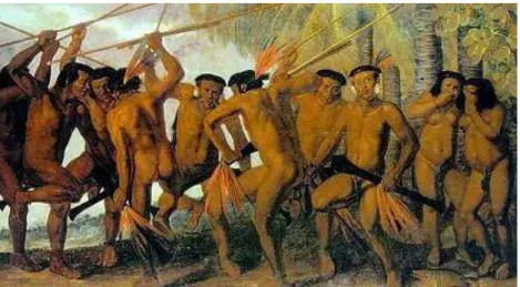 Fig. 1: &#34;Dança tapuia&#34; (janduí), de Albert Eckhout, pintor holandês que veio com  Maurício de Nassau para o Brasil em 1637 e aqui permaneceu até 1644.