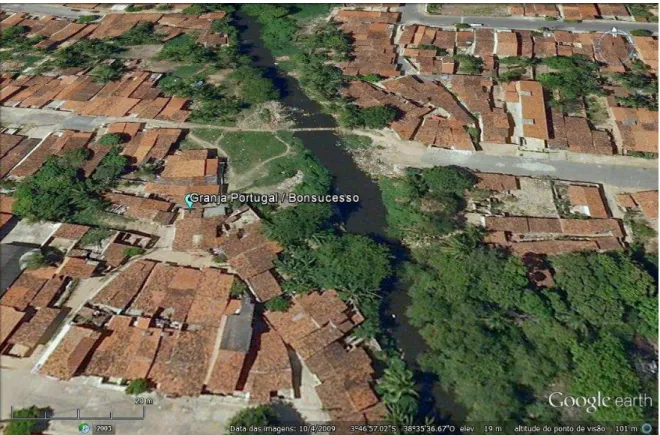 Figura 12: Visão aérea do Ponto entre a Granja Portugal e o Bonsucesso. Fonte: Google Earth  