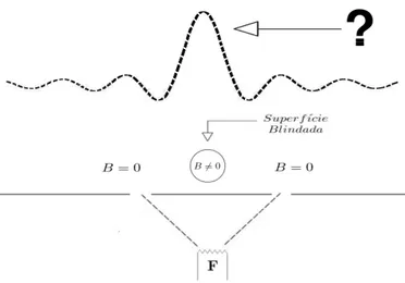 Figura 5-1: Experimento de difração de partículas na presença de campo magnético.