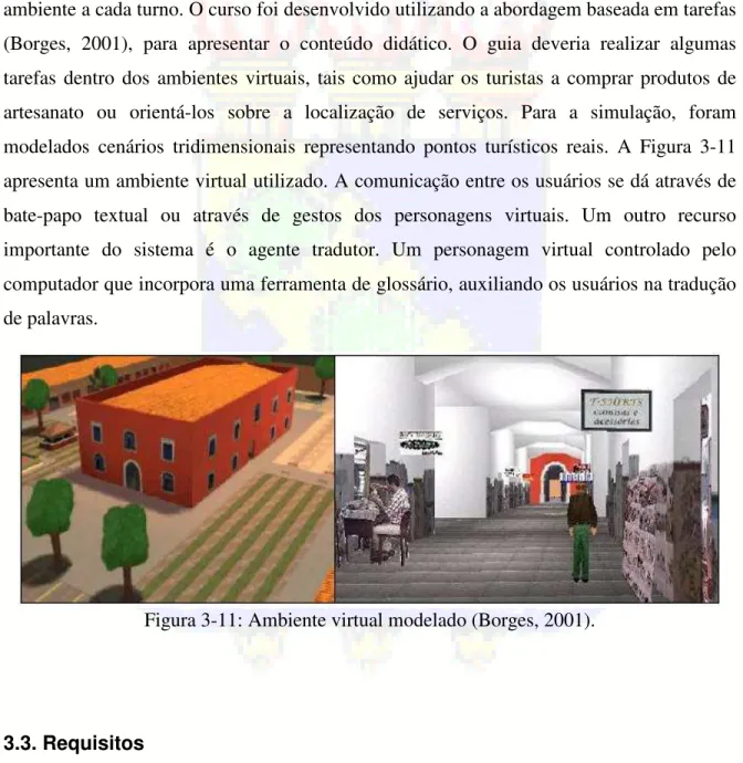 Figura 3-11: Ambiente virtual modelado (Borges, 2001). 