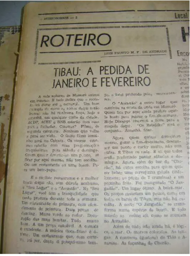 Figura 4 – Matéria do jornal O Mossoroense  Fonte: Jornal O Mossoroense, 1975. 