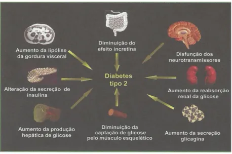 Figura 2 – Mecanismos etiopatogénicos da diabetes tipo 2 