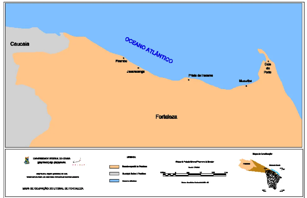 Figura 5 – Mapa de ocupação do litoral de Fortaleza. 