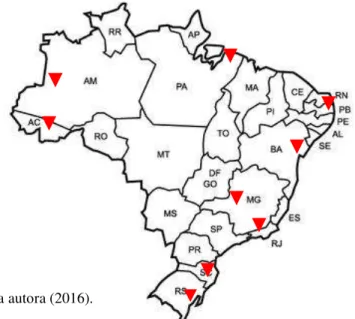 Figura  1  –  Distribuição  das  pesquisas  apresentadas  acerca  da  concordância  nominal  no  Brasil  na  perspectiva  variacionista