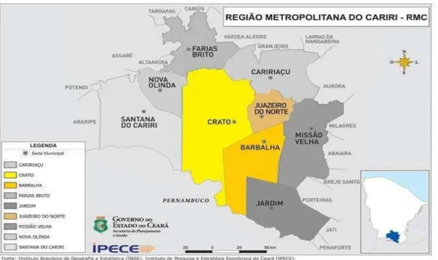 Figura 4 – Adaptação ao mapa da Região Metropolitana do Cariri 