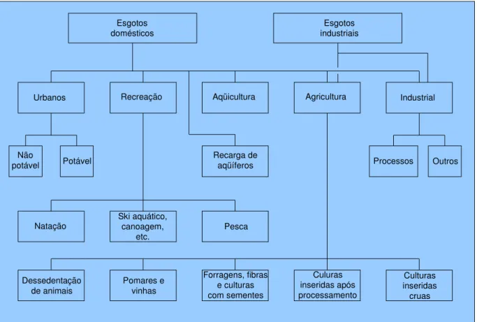 FIGURA 3.2 – Tipos de reúso de águas.  