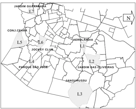 Figura 4.2: Localização dos bairros de cada revenda – Região Metropolitana 