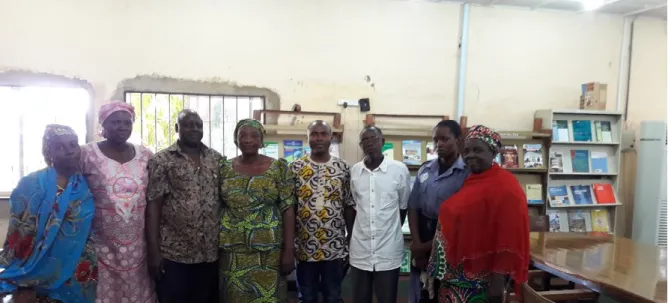 Figure 1:6 The Author with some staff of the National Water Resource Institute Library