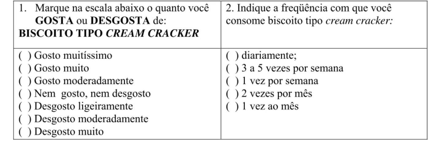 FIGURA 3 – Ficha para recrutamento de provador 1. Marque na escala abaixo o quanto você 