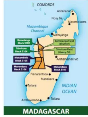 Figura 2 – Localização das principais reservas de petróleo no Madagáscar 