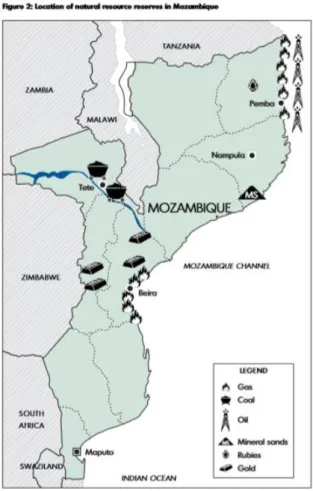 Figura 4 – Mapa de concessões das reservas de gás natural em Moçambique 