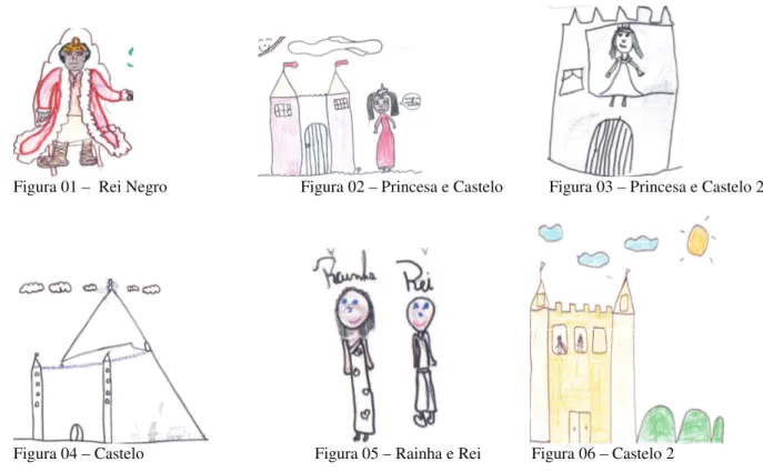 Figura 01 –  Rei Negro                                Figura 02 – Princesa e Castelo           Figura 03 – Princesa e Castelo 2 