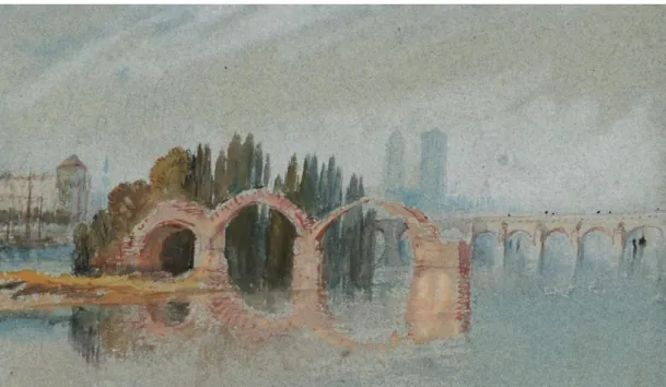 Figura 14 - Ruins of the Old Pont Eudes Tours - Joseph Mallord William Turner 1826