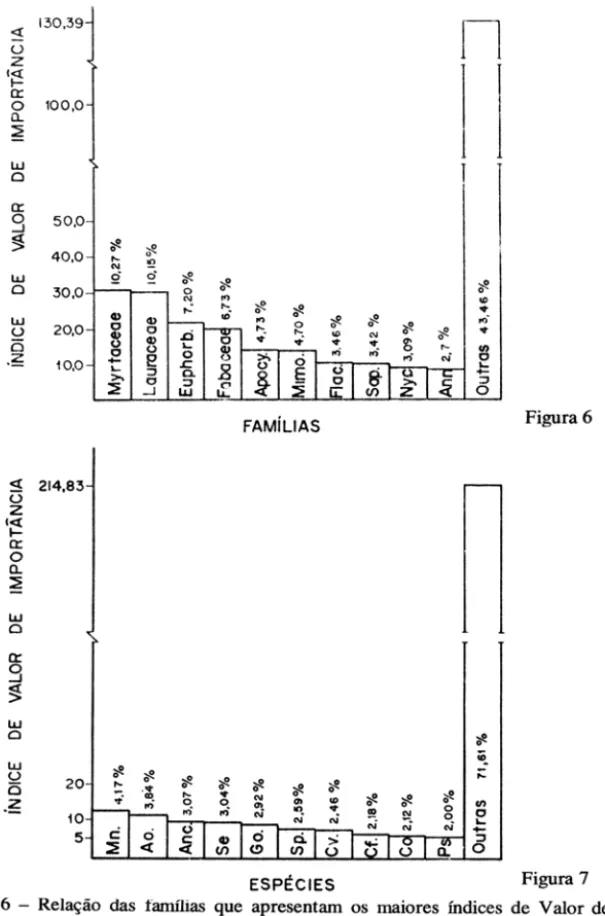 Figura  6  - Relação  das  tamillas  que  apresentam  os  maiores  índices  de  Valor  de  Im- Im-portância (lVI) 