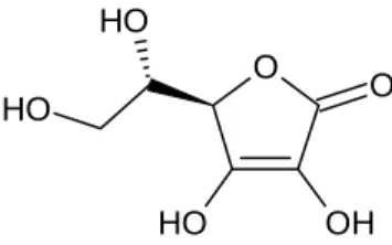 Figura 4 – Fórmula da estrutura da molécula de ácido ascórbico. 