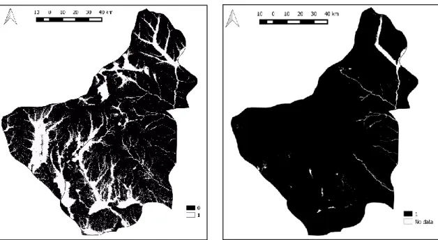 Figure 4.4 - Flow chart representing the output models for  the main classes (M1, M2, M3 and M4), created  using Landsat-8 bands from 1 to 7 (M1) and the same bands with NDVI (M2); and using 5,  OLI-6 and OLI-7 (M3) and the same bands with NDVI (M4) 