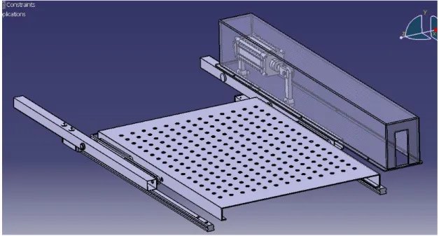 Figure 3.7  3D model of the final concept – Initial position, in the bus. 
