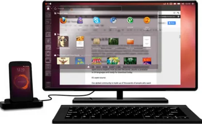 Figura 2.12: Ubuntu Phone OS Fonte:http://siliconangle.com, consultado a 14 de junho de 2015.