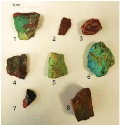 Figure 2.2. Samples of waste rocks collected. 