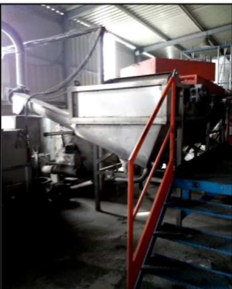 Figure 34 The metal tank where the plastics are separated by density 